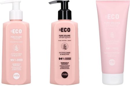 Mila Zestaw BE ECO Pure Volume szampon 250ml + maska 250ml + peeling 250ml