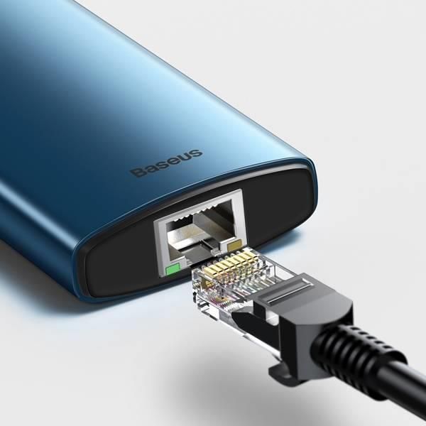 Baseus Metal Gleam Series 6-in-1 | Adapter HUB USB-C - HDMI 4K 3x USB3.0 USB-C RJ45 PD 100W - zdjęcie 4 Baseus Metal Gleam Series 6-in-1 | Adapter HUB USB-C - HDMI 4K 3x USB3.0 USB-C RJ45 PD 100W