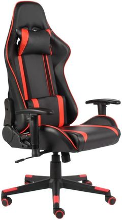vidaXL Obrotowy fotel gamingowy czerwony PVC 20481