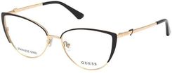 Guess GU 2813 - 002 ZŁOTE/MATTE CZARNE - Okulary oprawki i szkła