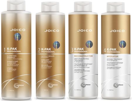 Joico K Pak Zestaw do profesjonalnej odbudowy włosów: szampon oczyszczający 1000ml + odżywka wygładzająca maska terapia nawilżając