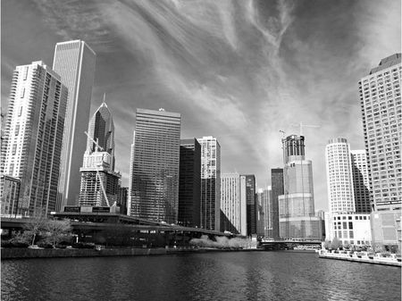 Deconest Fototapeta Panorama Chicago (Black And White) 300x231