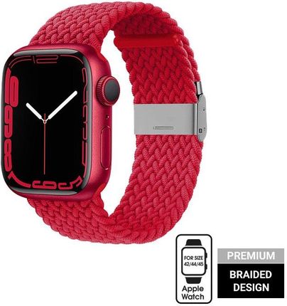 Crong Wave Band Pleciony pasek do Apple Watch 42/44/45mm czerwony (CRG44WAVRED)