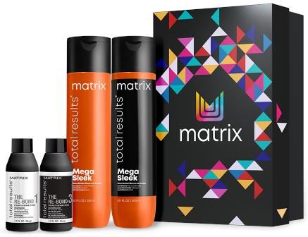 Matrix Total Results Mega Sleek zestaw świąteczny szampon 300ml, odżywka Re Bond 2x50ml