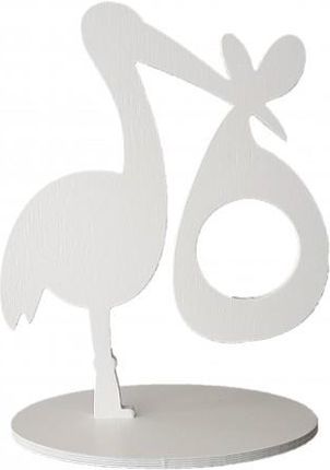 Moliland Figurka stojąca bociek noworodek biała