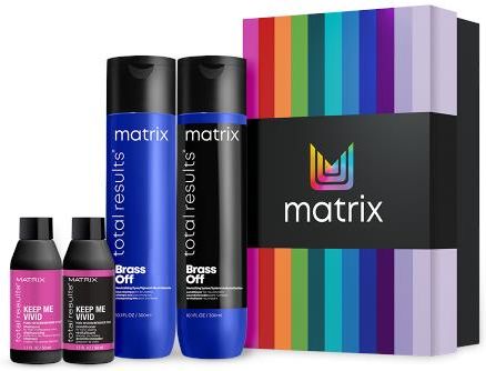 Matrix Total Results Brass Off zestaw świąteczny szampon 300ml, odżywka Keep Me Vivid 2x50ml