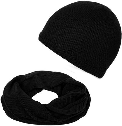 ZESTAW ZIMOWY MĘSKI ZZ-08-BL CZAPKA A-08 I KOMIN WEŁNIANY D-09