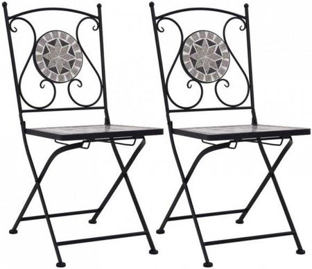 Mozaikowe Krzesła Bistro 2 Szt Szare