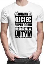 Koszulkowy Dumny Ojciec Super Córki Urodzonej W Lutym - Męska Koszulka Z Nadrukiem
