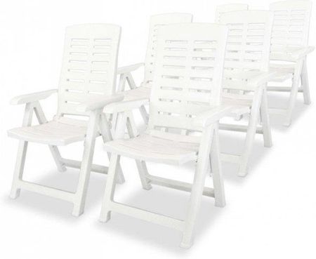 Rozkładane Krzesła Ogrodowe 6Szt. Plastikowe Białe