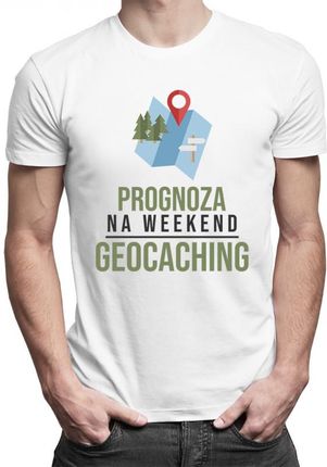 Koszulkowy Prognoza Na Weekend: Geocaching - Męska Koszulka Z Nadrukiem