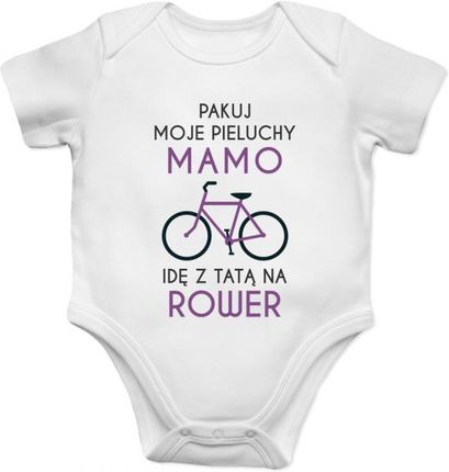 Koszulkowy Pakuj Moje Pieluchy Mamo - Rower Body Dziecięce Z Nadrukiem