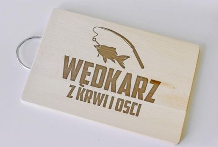 Koszulkowy Wędkarz Z Krwi I Ości - Drewniana Deska Grawerem - zdjęcie 2