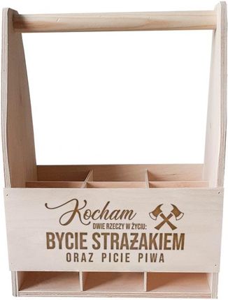 Koszulkowy Kocham Dwie Rzeczy W Życiu: Bycie Strażakiem Oraz Picie Piwa - Drewniane Nosidło Z Grawerem