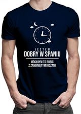 Koszulkowy Jestem Dobry W Spaniu, Mógłbym To Robić Z Zamkniętymi Oczami - Męska Koszulka Nadrukiem - zdjęcie 1