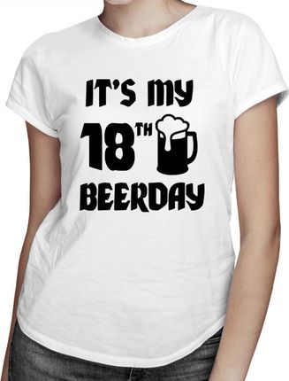 Koszulkowy It'S My 18Th Beerday - Damska Koszulka Z Nadrukiem