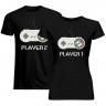 Komplet dla pary - Player 1 (męska) Player 2 (damska) wersja 1 - koszulki z nadrukiem