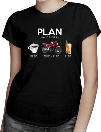 Koszulkowy Plan Na Dzisiaj: Kawa, Motocykl, Piwo - Damska Koszulka Z Nadrukiem
