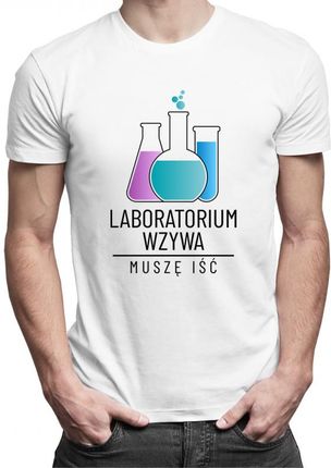 Koszulkowy Laboratorium Wzywa, Muszę Iść - Męska Koszulka Z Nadrukiem