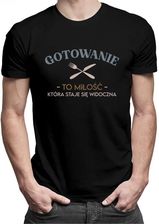 Koszulkowy Gotowanie To Miłość, Która Staje Się Widoczna - Męska Koszulka Z Nadrukiem