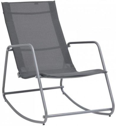 Ogrodowe Krzesło Bujane Szare 95X54X85 Cm Textilene