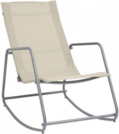 Ogrodowe Krzesło Bujane Kremowe 95X54X85 Cm Textilene