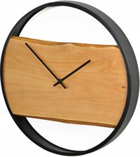 Zegar ścienny metalowy 40 cm naturalna deska + stal