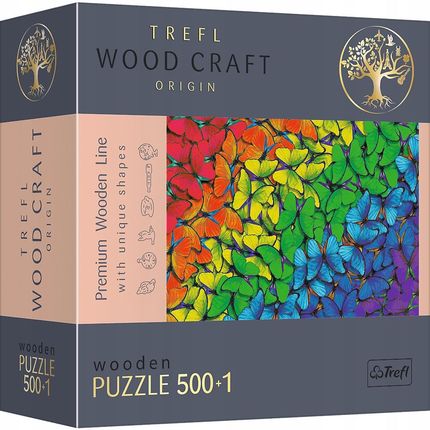 Trefl Puzzle drewniane 500+1el. Tęczowe motyle 20159