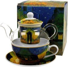 Duo Filiżanka Z Dzbankiem Szklanym Tea For One Terrace At Night By Van Gogh - Dzbanki i imbryki
