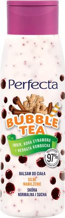 Perfecta Bubble Tea Balsam Do Ciała Silne Nawilżenie Imbir Kora Cynamonu + Herbata Kombucha 400 ml