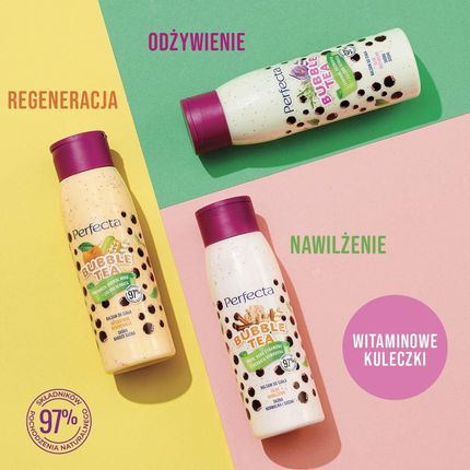 Perfecta Bubble Tea Balsam Do Ciała Silne Odżywienie Szafran Rozmaryn + Zielona Herbata 400 ml - zdjęcie 3