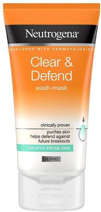 Neutrogena Clear & Defend Wash Mask maseczka oczyszczająca i żel 2w1 150 ml