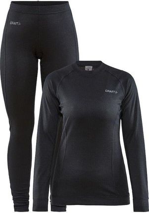 HITECH BIELIZNA TERMOAKTYWNA DAMSKA ZESTAW BLUZA + SPODNIE LEGGINSY CRAFT CORE DRY BASELAYER SET W CZARNY ROZMIAR XL