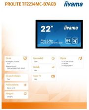 Iiyama Monitor wielkoformatowy  21.5 cala TF2234MC-B7AGB IPS,10PKT.VGA,HDMI,DP,FHD,IP65,6H