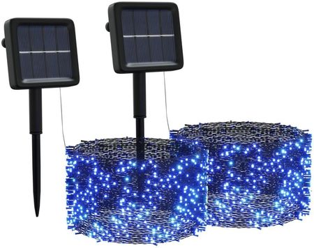 vidaXL Solarne Lampki Dekoracyjne 2Szt. 2X200 Led Niebieskie 328949