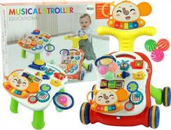 Zdjęcie Leantoys Interaktywny Pchacz Chodzik Stolik 2W1 Czerwony - Skała