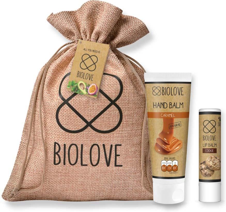 Zestaw Dla Kobiety Biolove Zestaw Balsam Karmel I Pomadka Ciastko