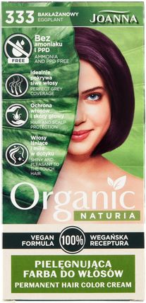 Joanna Naturia Organic Vegan Farba do włosów 333 Bakłażan
