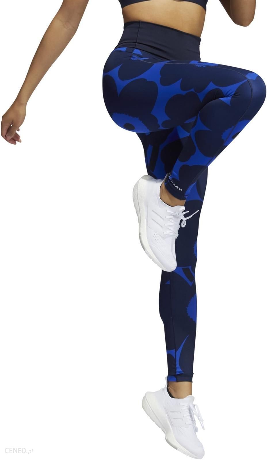 adidas Performance legginsy treningowe Marimekko Optime kolor czarny  wzorzyste