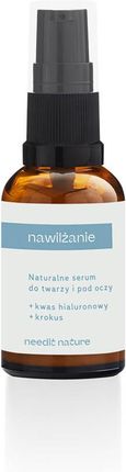 Needit Nature Naturalne Serum Do Twarzy I Pod Oczy Nawilżanie Kwas Hialuronowy + Krokus 30 ml