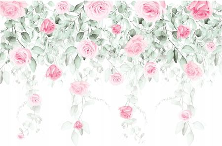 Wallarena Fototapeta Kwiaty Róże 3D Liście Sypialnia 254x184