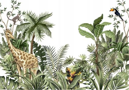 Wallarena Fototapeta Dżungla Zwierzęta Liście Salon 368x254