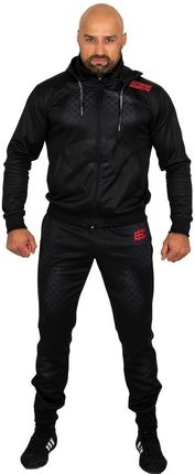 EXTREME HOBBY Dres Męski Sportowy Komplet Bluza i Spodnie do Biegania Poliestrowy BLACK ARMOUR - 