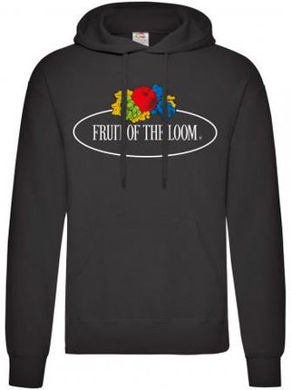 Bluza męska z kapturem Vintage z dużym logo Fruit of the Loom Czarny XXL