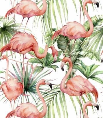 Fotobloki & Decor Próbka Tapety Flamingi Wśród Zielonych Liści