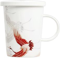 Kubek do herbaty z filtrem, porcelanowy Żurawie 300ml - Royal Tea - Zestawy do sushi