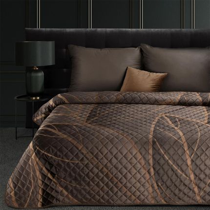 Eurofirany Narzuta Velvet 220 x 240 Alisma2 Brąz+Beż