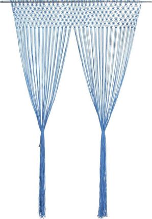 Vidaxl Zasłona z makramy, niebieska, 140 x 240 cm, bawełna (323985)