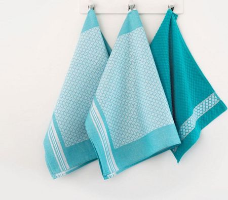 Darymex Komplet ścierek bawełna 2x50x70 + ręcznik 30x50 Maroko błękit 8463/3 (KSZBAWMARL50X70+30X50)