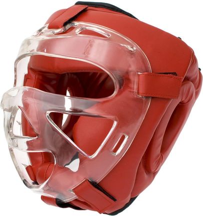 Evolution Professional Equipment Kask Bokserski Z Maską Red Czerwony